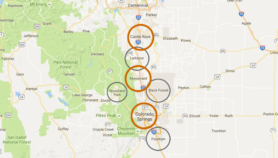 map of areas served by jd built homes